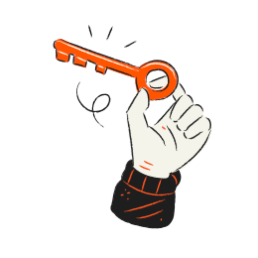 Hand holding a key illustration