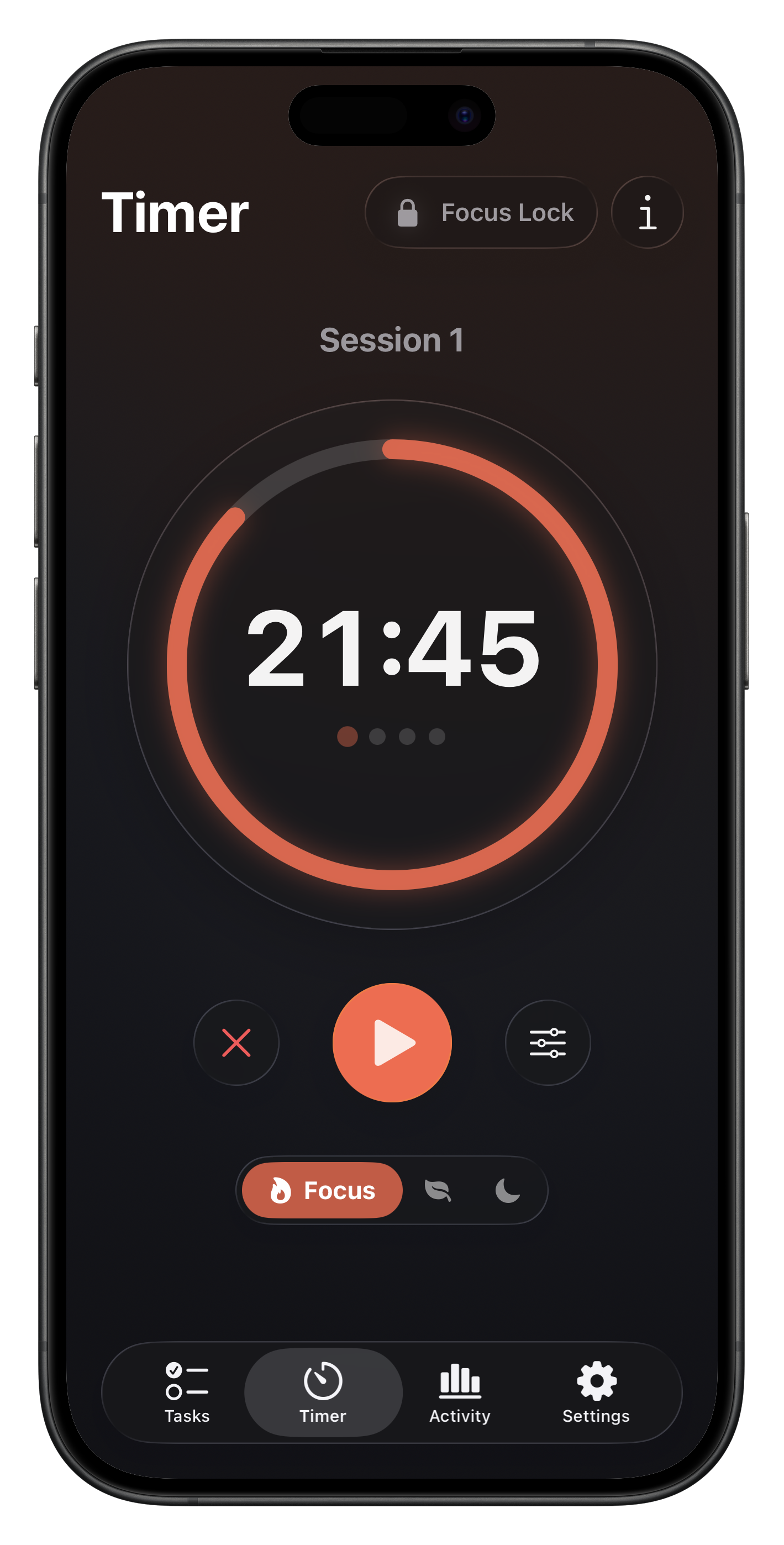 TomaStudy timer screen